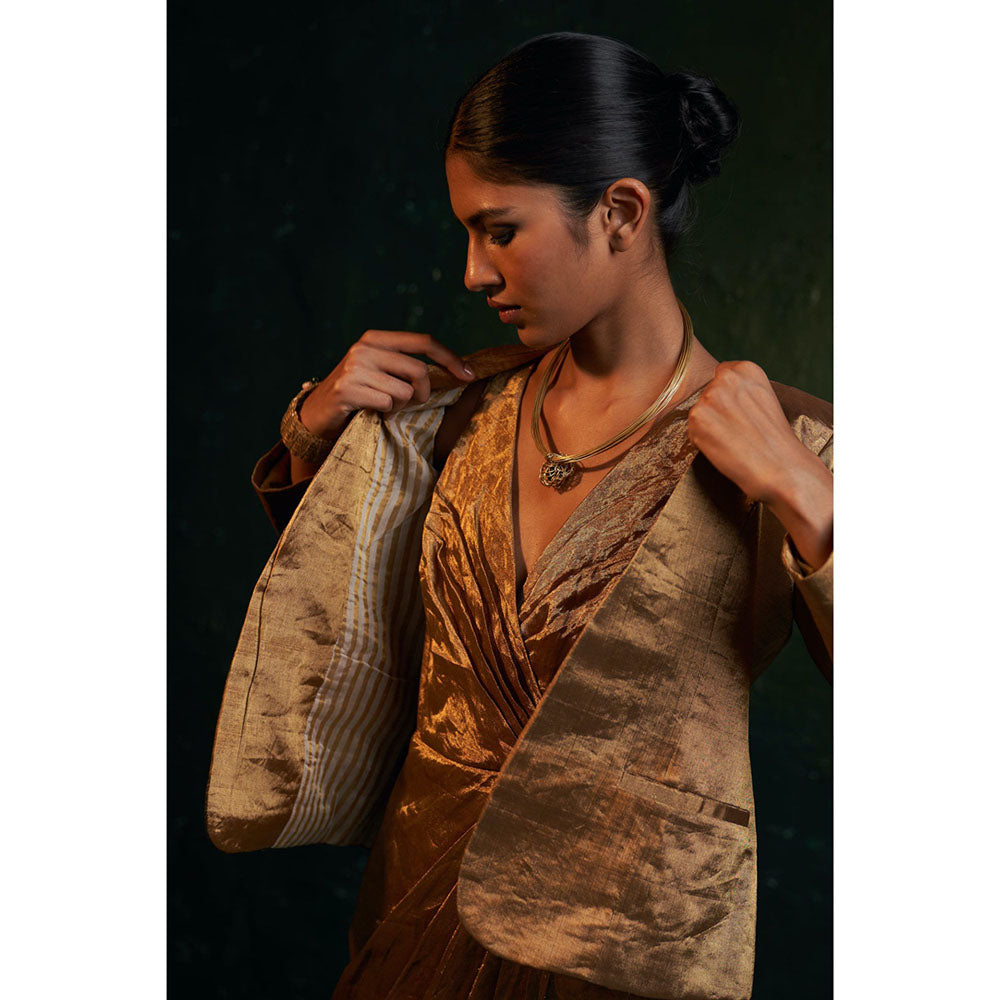 Charkhee Midas Gold Tissue Blazer