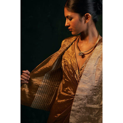 Charkhee Midas Gold Tissue Blazer