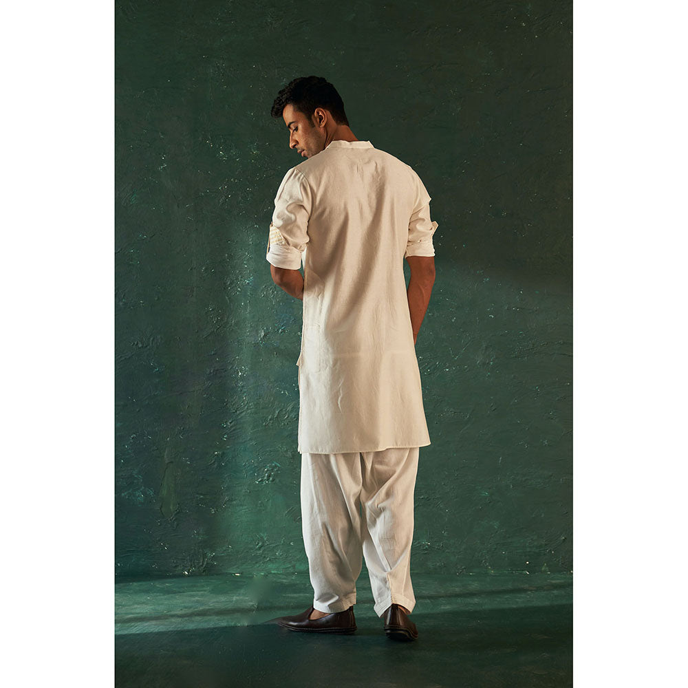 Charkhee Midas Ivory Kurta With Salwar (Set of 2)