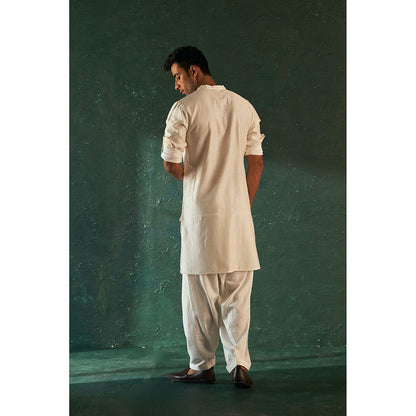 Charkhee Midas Ivory Kurta With Salwar (Set of 2)