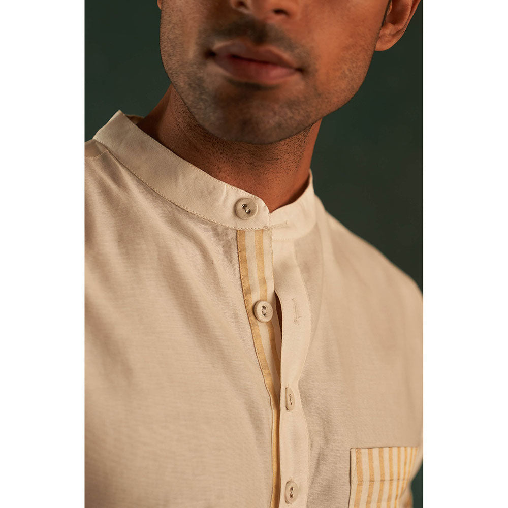 Charkhee Midas Ivory Kurta With Salwar (Set of 2)