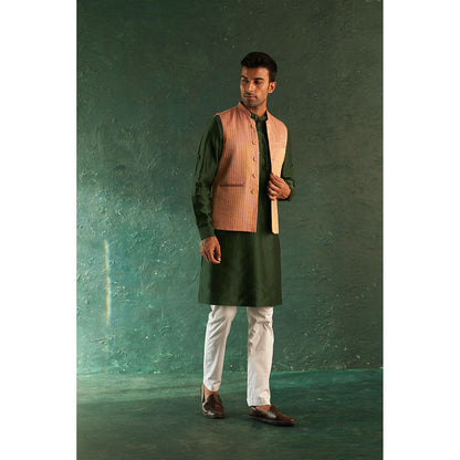 Charkhee Midas Deep Green Kurta With Pyjama (Set of 2)