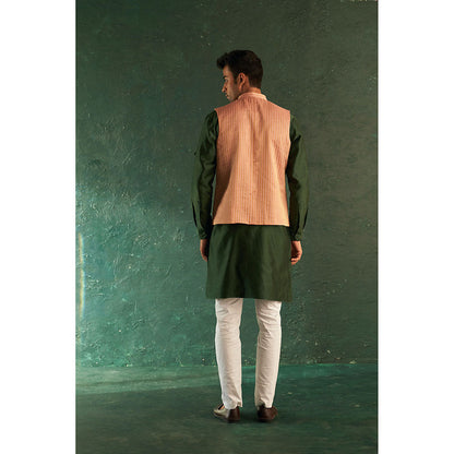 Charkhee Midas Deep Green Kurta With Pyjama (Set of 2)