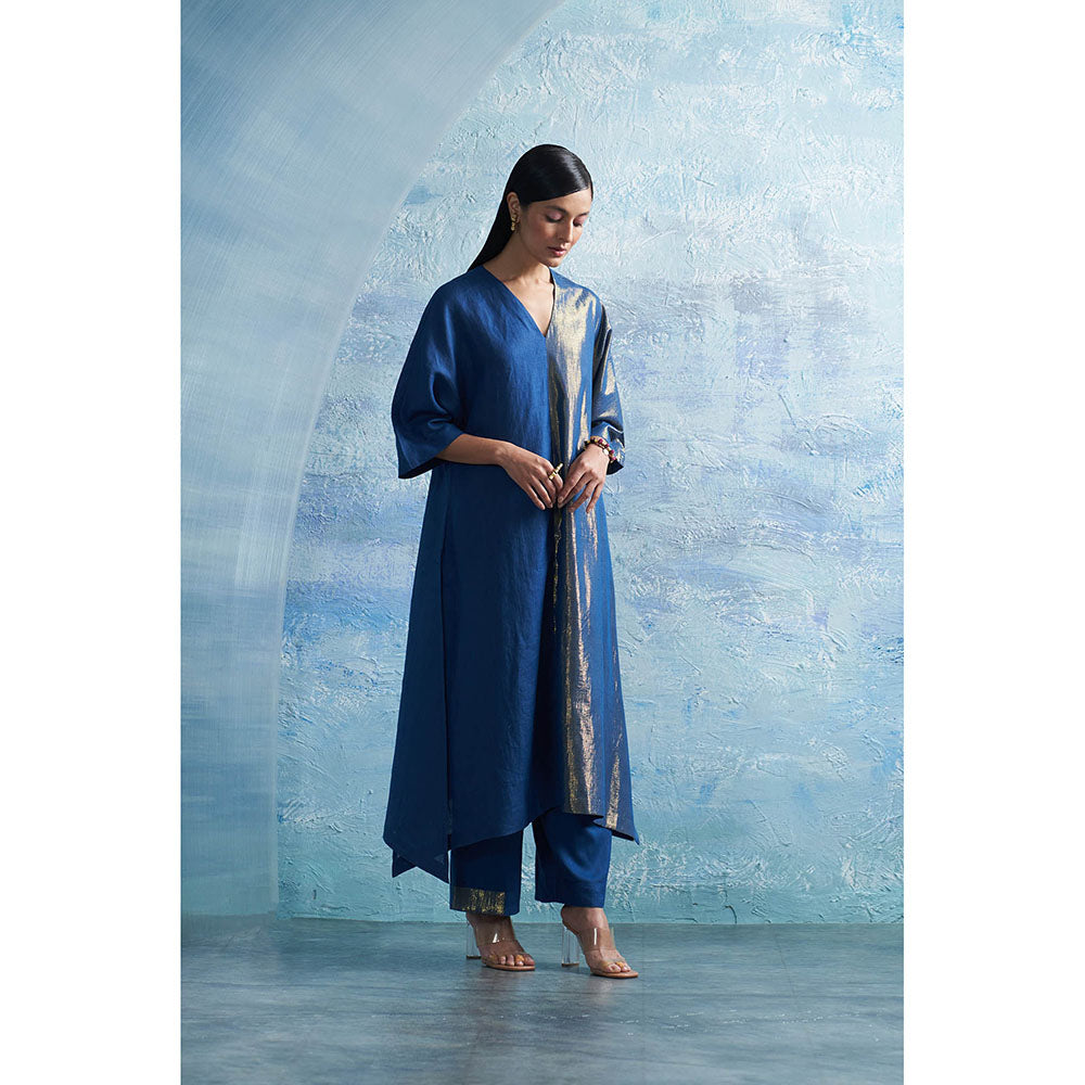 Charkhee Aura Royal Blue Kurta with Pant and Dupatta (Set of 3)