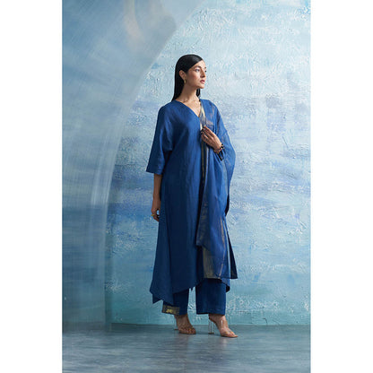 Charkhee Aura Royal Blue Kurta with Pant and Dupatta (Set of 3)