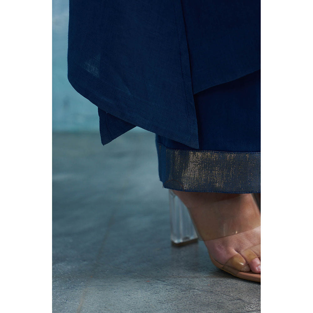 Charkhee Aura Royal Blue Kurta with Pant and Dupatta (Set of 3)