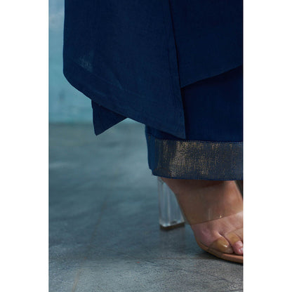 Charkhee Aura Royal Blue Kurta with Pant and Dupatta (Set of 3)