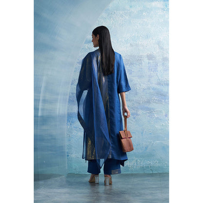 Charkhee Aura Royal Blue Kurta with Pant and Dupatta (Set of 3)