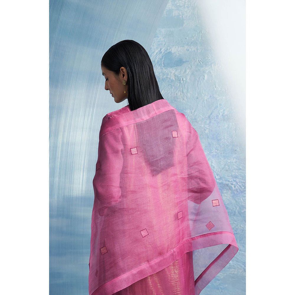 Charkhee Aura Grape Purple Kurta with Palazzo and Dupatta (Set of 3)