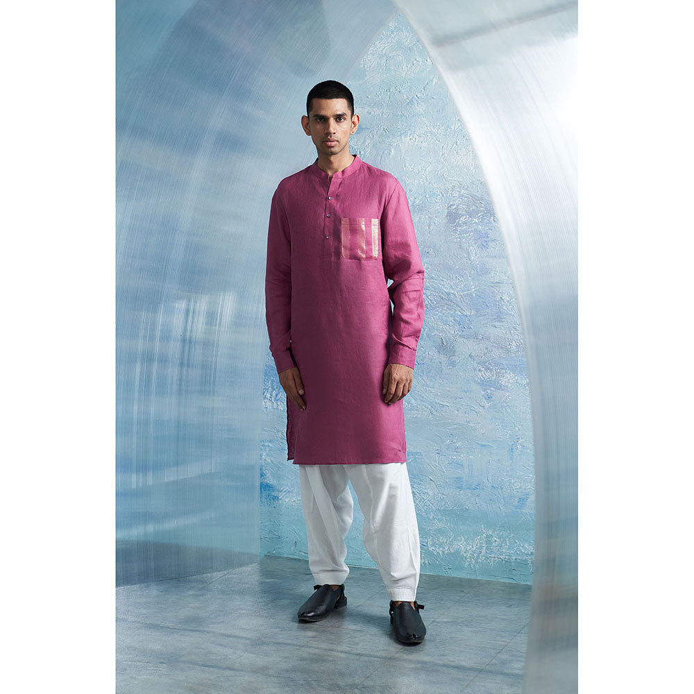 Charkhee Aura Grape Pink Straight Kurta with Pant (Set of 2)
