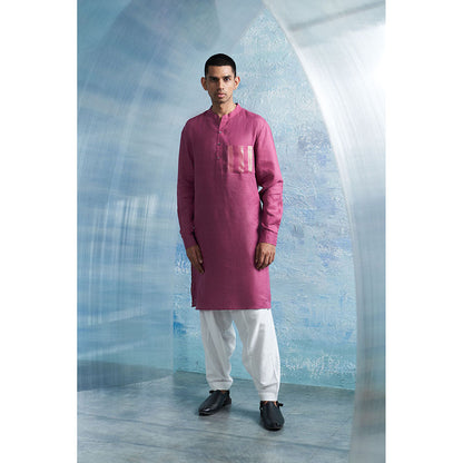 Charkhee Aura Grape Pink Straight Kurta with Pant (Set of 2)