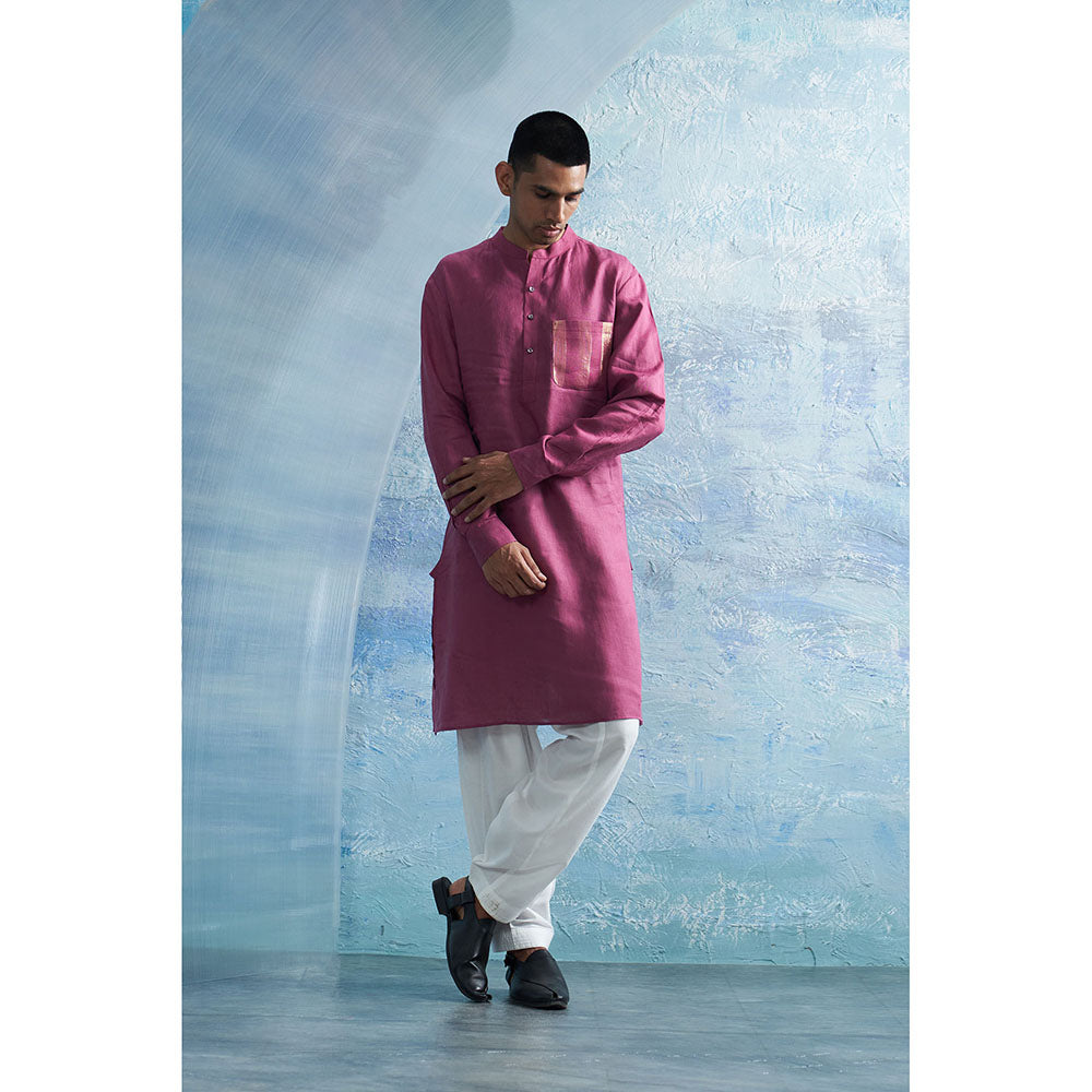 Charkhee Aura Grape Pink Straight Kurta with Pant (Set of 2)