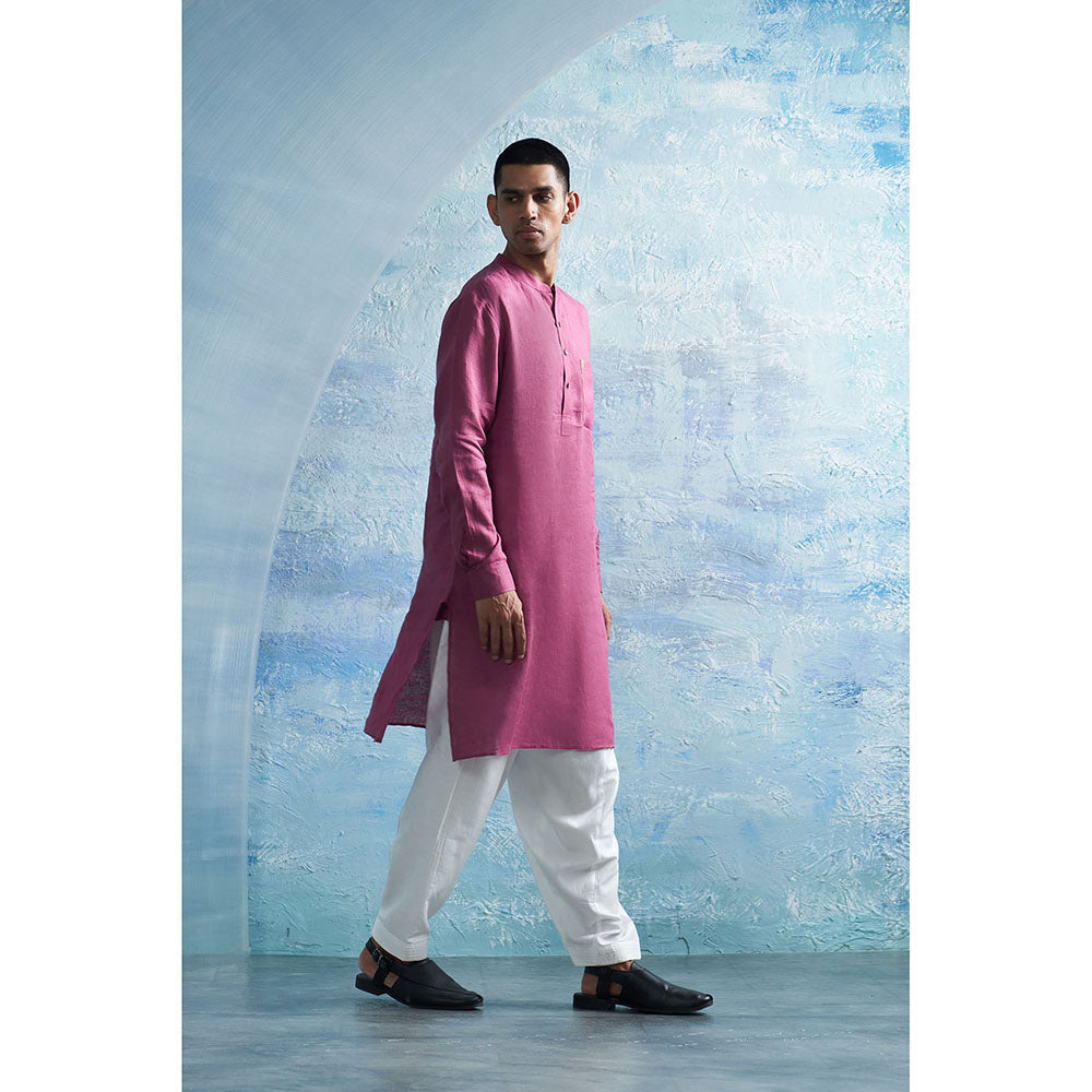 Charkhee Aura Grape Pink Straight Kurta with Pant (Set of 2)