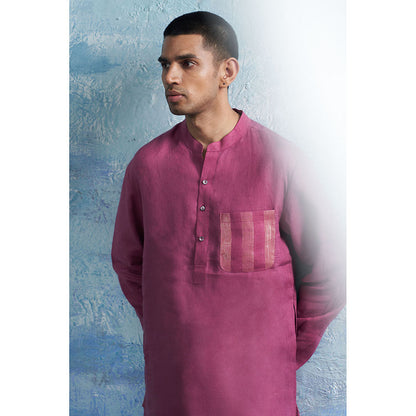 Charkhee Aura Grape Pink Straight Kurta with Pant (Set of 2)