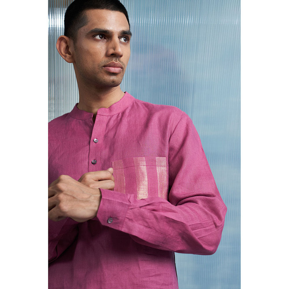 Charkhee Aura Grape Pink Straight Kurta with Pant (Set of 2)