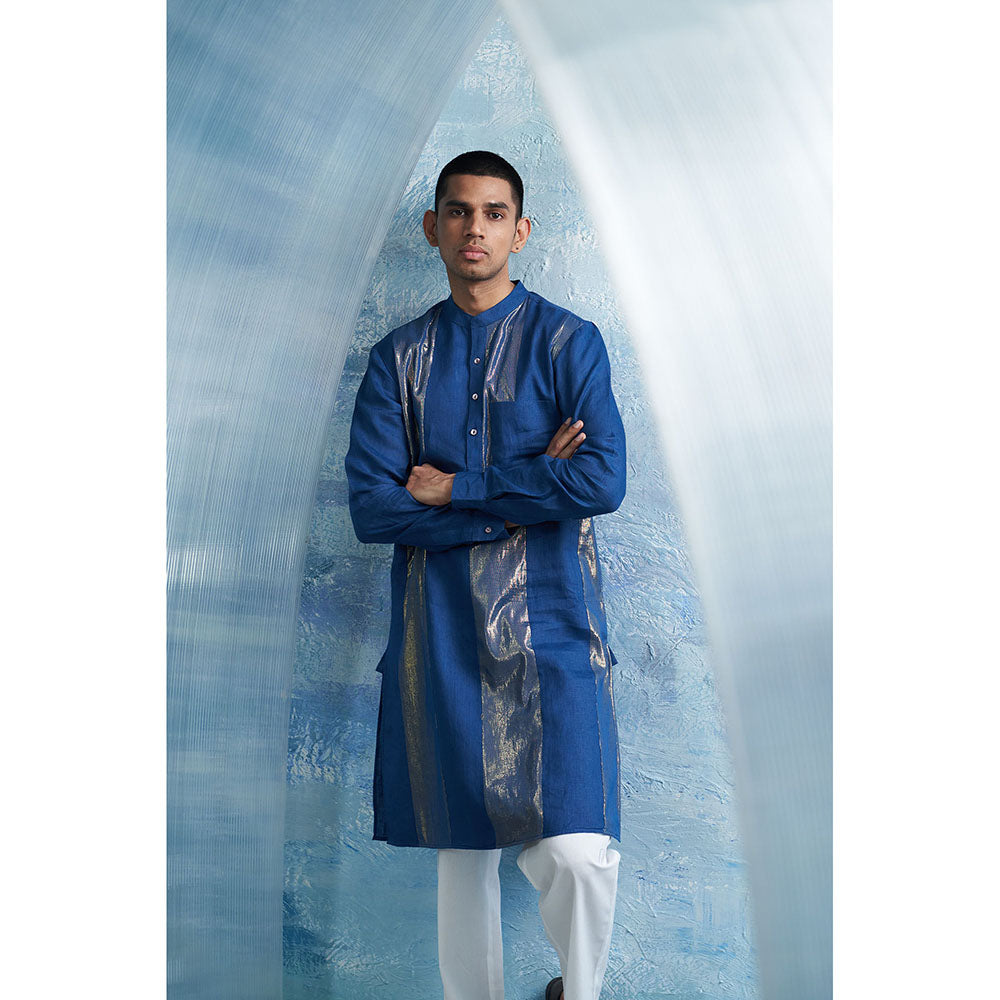 Charkhee Aura Royal Blue Kurta with Pant (Set of 2)
