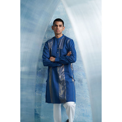 Charkhee Aura Royal Blue Kurta with Pant (Set of 2)