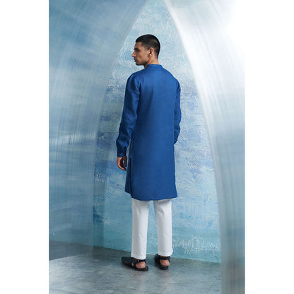 Charkhee Aura Royal Blue Kurta with Pant (Set of 2)