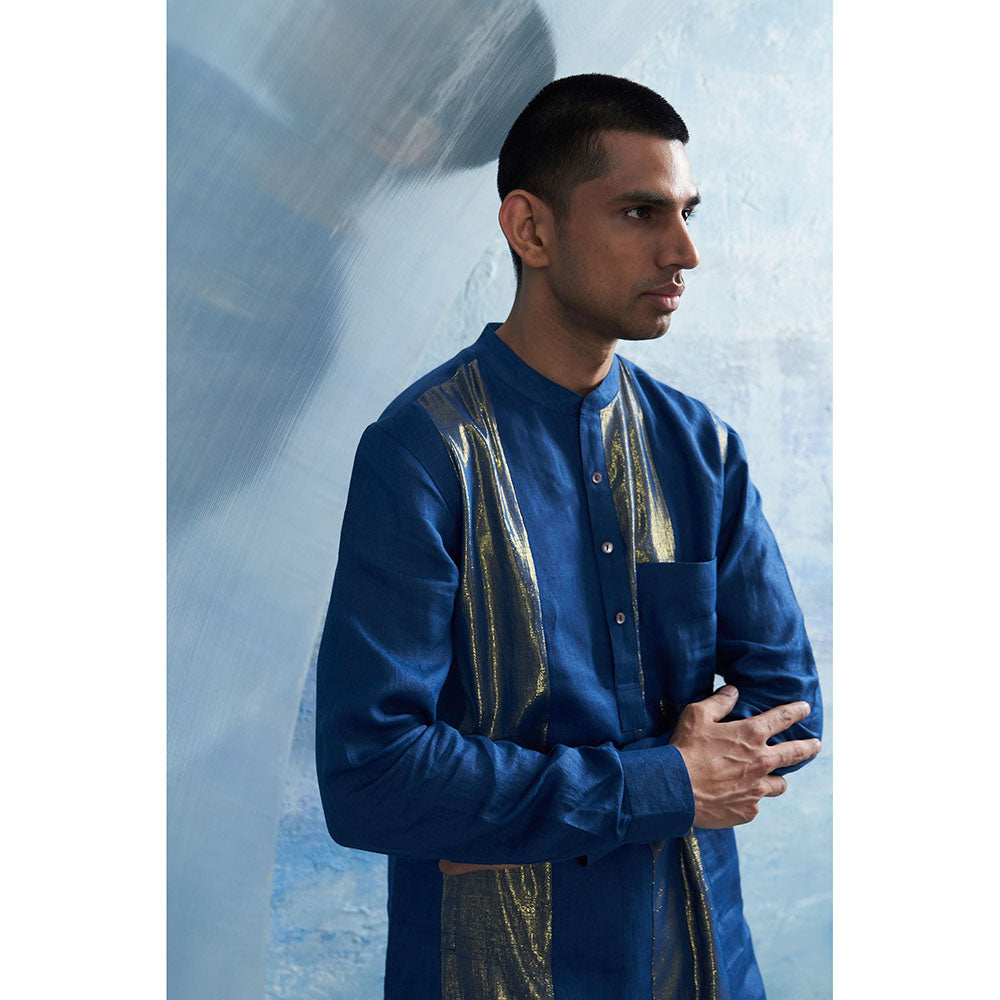 Charkhee Aura Royal Blue Kurta with Pant (Set of 2)