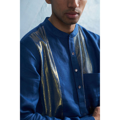 Charkhee Aura Royal Blue Kurta with Pant (Set of 2)