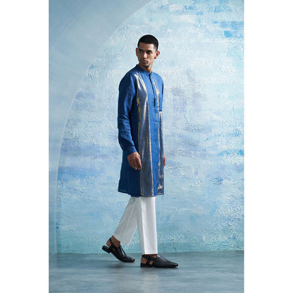 Charkhee Aura Royal Blue Kurta with Pant (Set of 2)