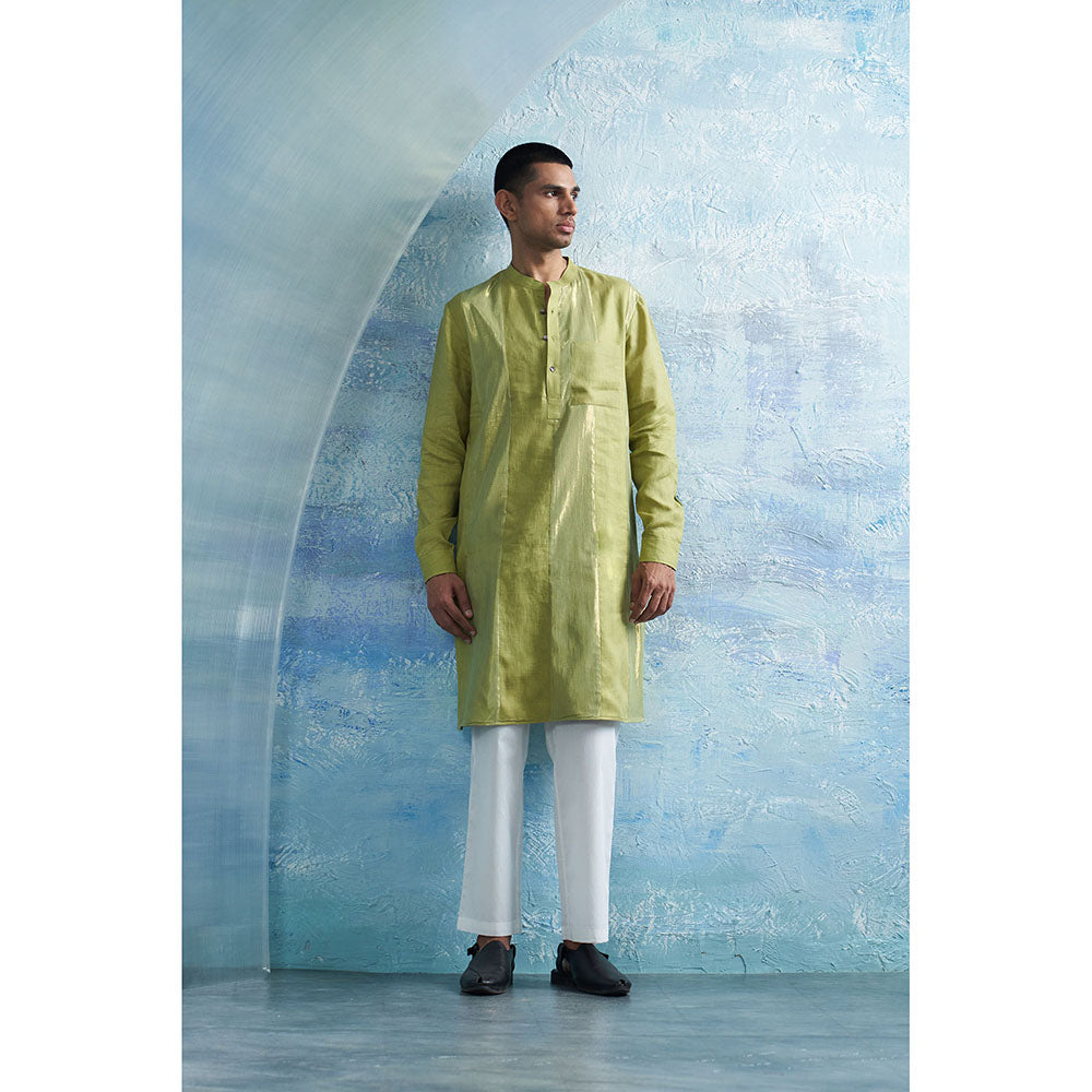 Charkhee Sheen Green Kurta with Pant (Set of 2)