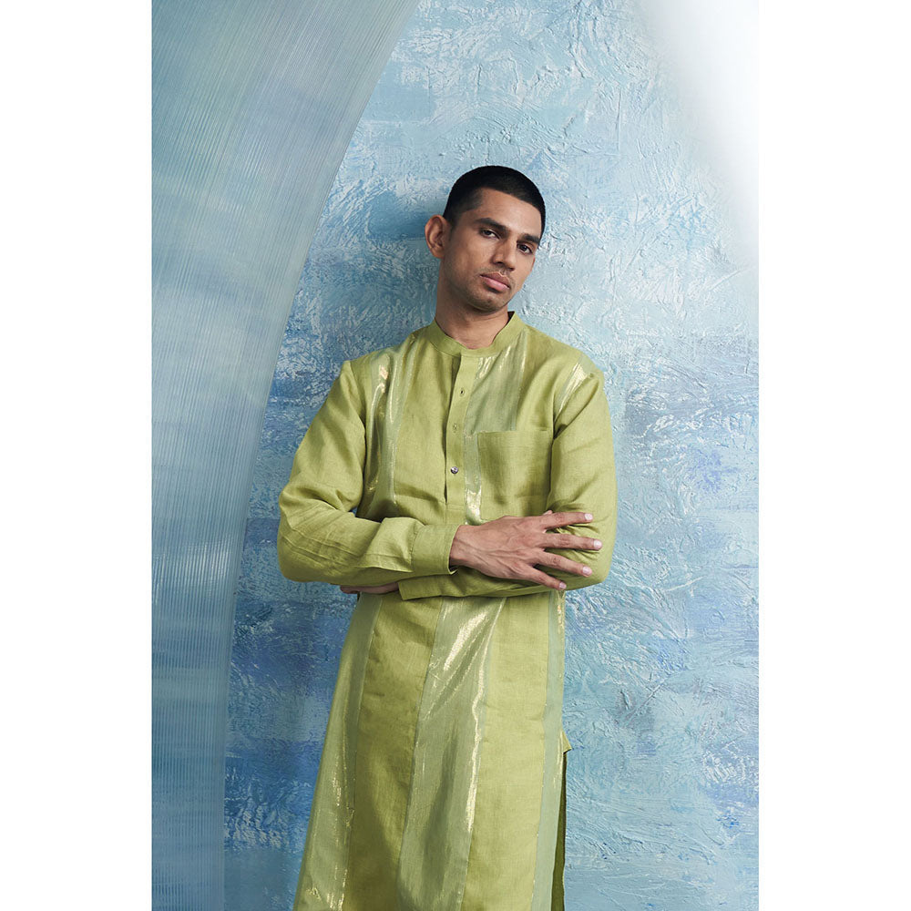 Charkhee Sheen Green Kurta with Pant (Set of 2)