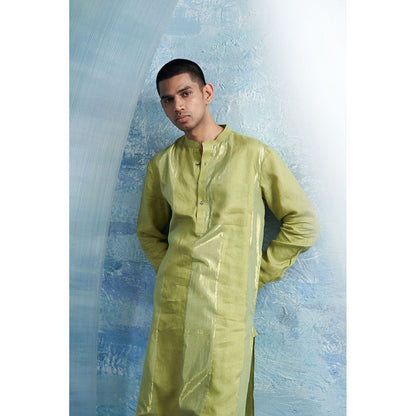Charkhee Sheen Green Kurta with Pant (Set of 2)