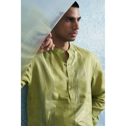 Charkhee Sheen Green Kurta with Pant (Set of 2)
