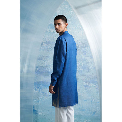 Charkhee Aura Royal Blue Slant Kurta with Pant (Set of 2)