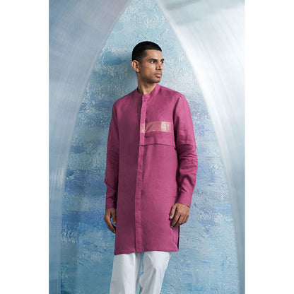 Charkhee Grape Pink Placket Kurta with Pant (Set of 2)