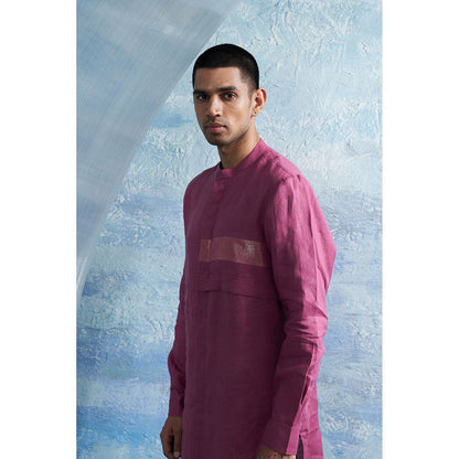 Charkhee Grape Pink Placket Kurta with Pant (Set of 2)
