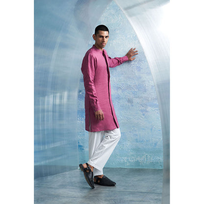 Charkhee Grape Pink Placket Kurta with Pant (Set of 2)