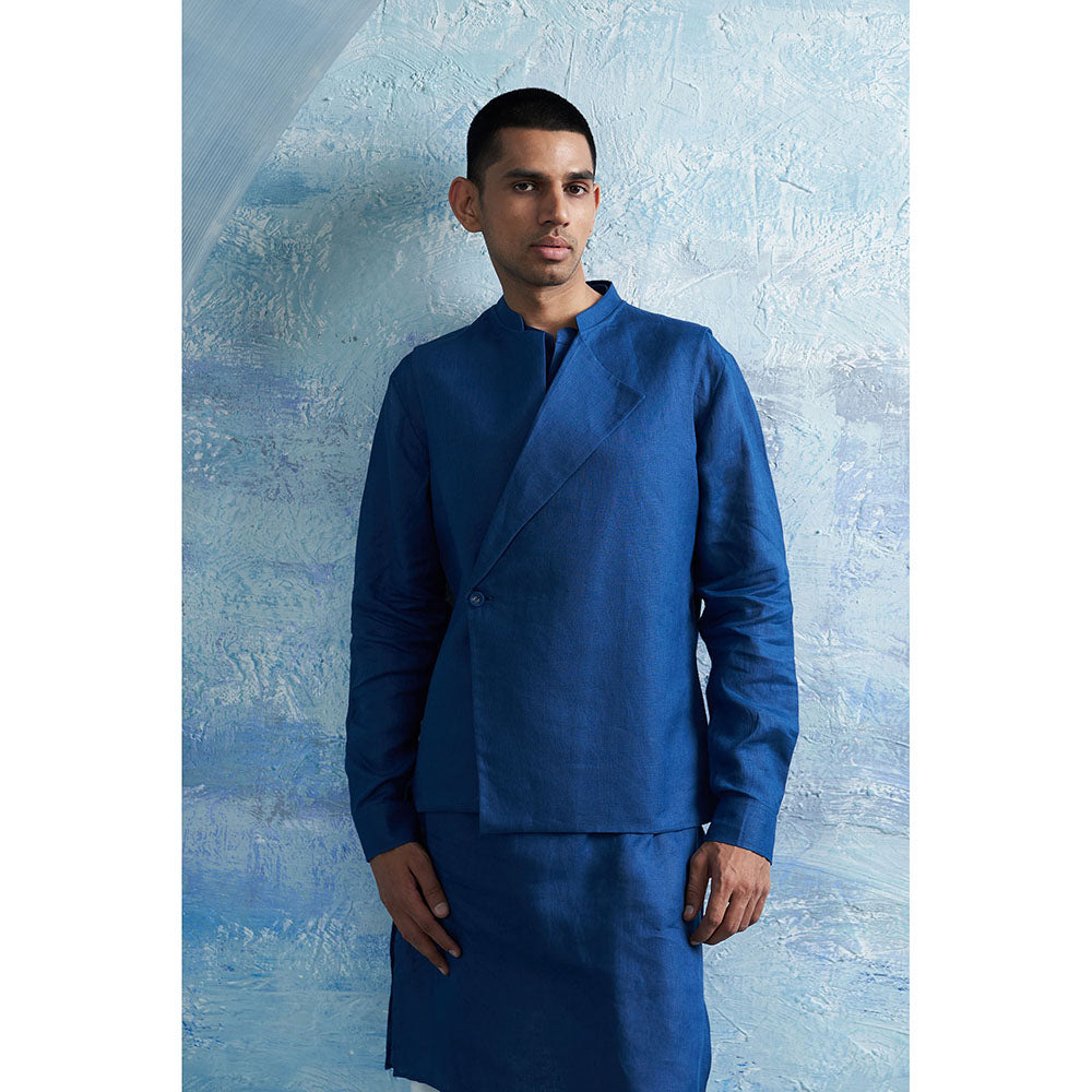 Charkhee Aura Royal Blue Overlap Jacket