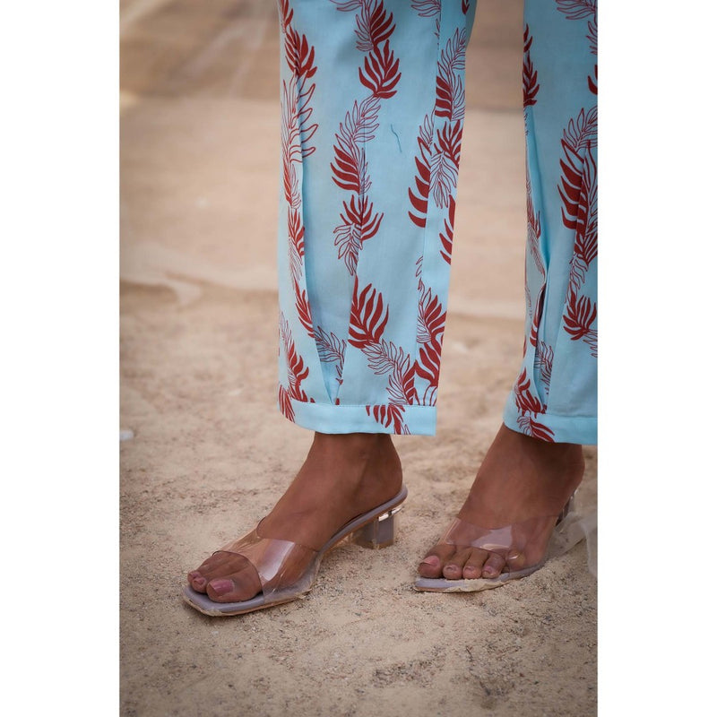 Charkhee Blue Printed Co-Ord (Set of 2)