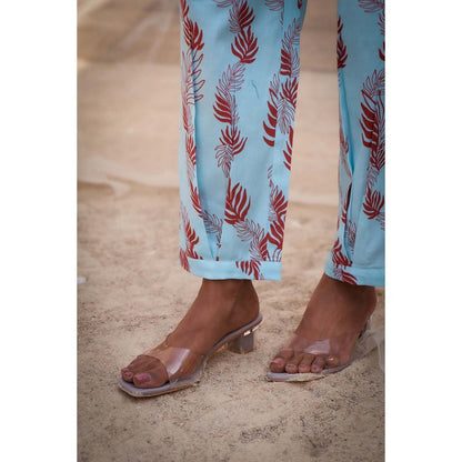 Charkhee Blue Printed Co-Ord (Set of 2)
