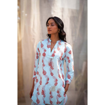 Charkhee Blue Printed Co-Ord (Set of 2)