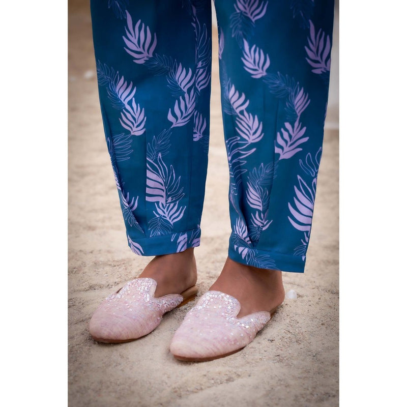 Charkhee Blue Printed Co-Ord (Set of 2)