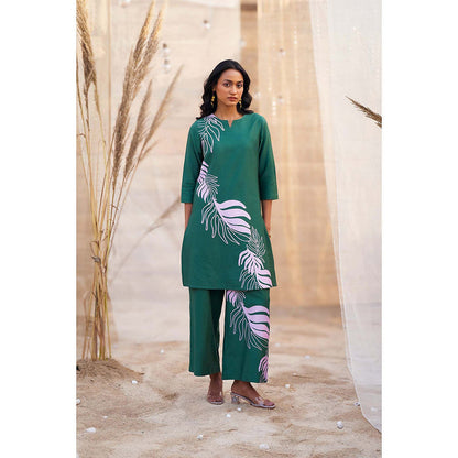 Charkhee Green Big Motif Co-Ord (Set of 2)