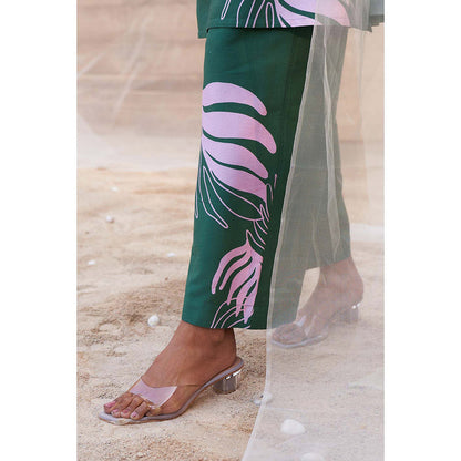 Charkhee Green Big Motif Co-Ord (Set of 2)