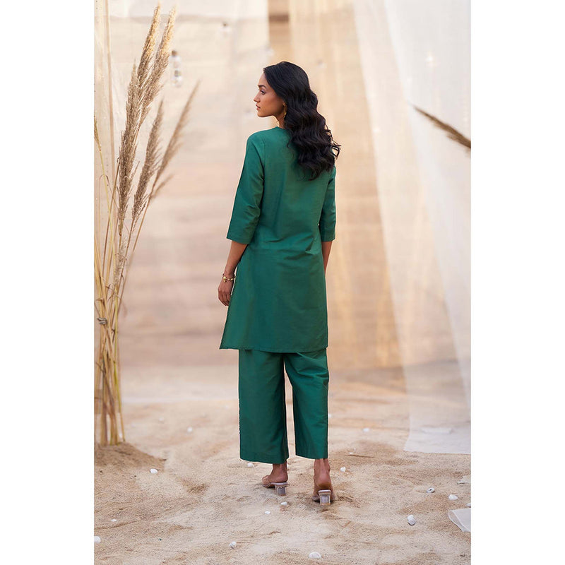 Charkhee Green Big Motif Co-Ord (Set of 2)