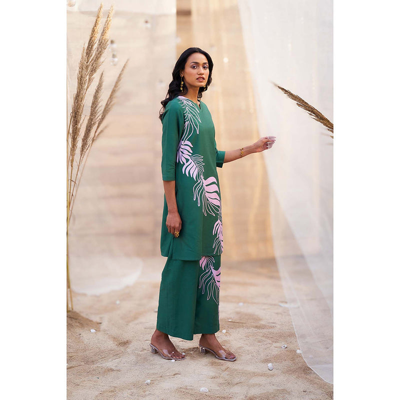 Charkhee Green Big Motif Co-Ord (Set of 2)