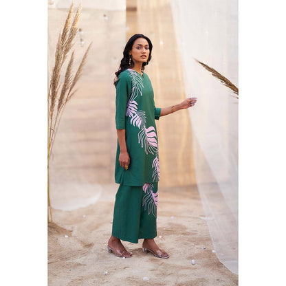 Charkhee Green Big Motif Co-Ord (Set of 2)
