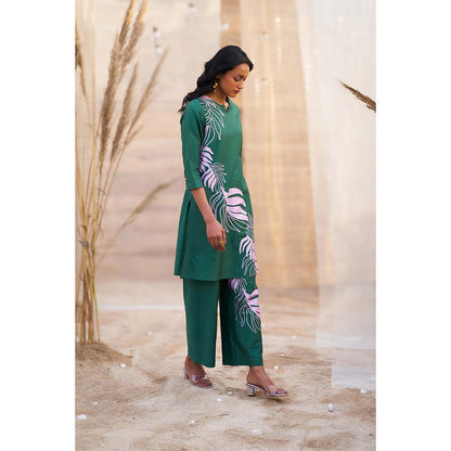 Charkhee Green Big Motif Co-Ord (Set of 2)