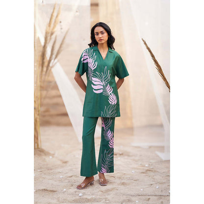 Charkhee Green Big Motif Co-Ord (Set of 2)