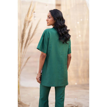 Charkhee Green Big Motif Co-Ord (Set of 2)