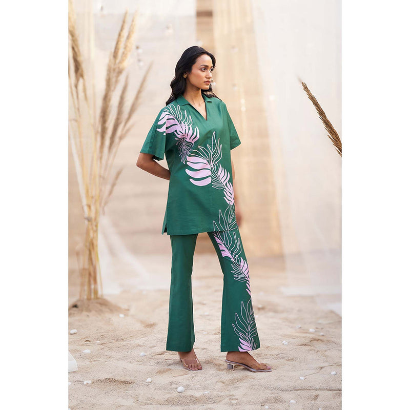 Charkhee Green Big Motif Co-Ord (Set of 2)