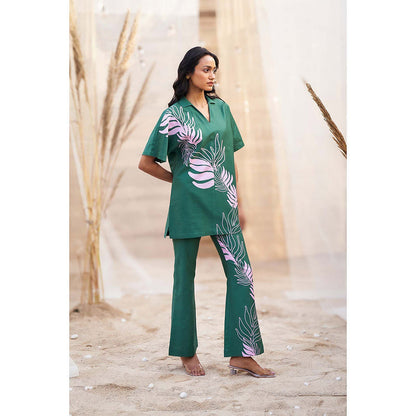 Charkhee Green Big Motif Co-Ord (Set of 2)