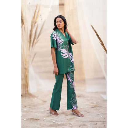 Charkhee Green Big Motif Co-Ord (Set of 2)