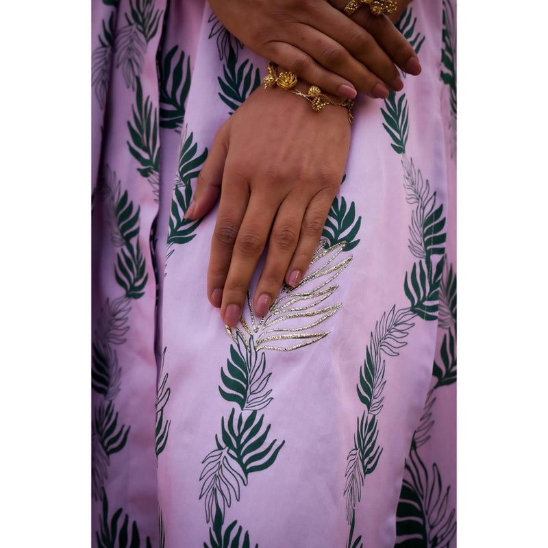 Charkhee Lavender Hi Lo Printed Co-Ord (Set of 2)